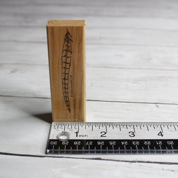 Stampin Up Rubber Stamp Mounted Wooden Block Pheasant Bird Feather - Picture 3 of 4